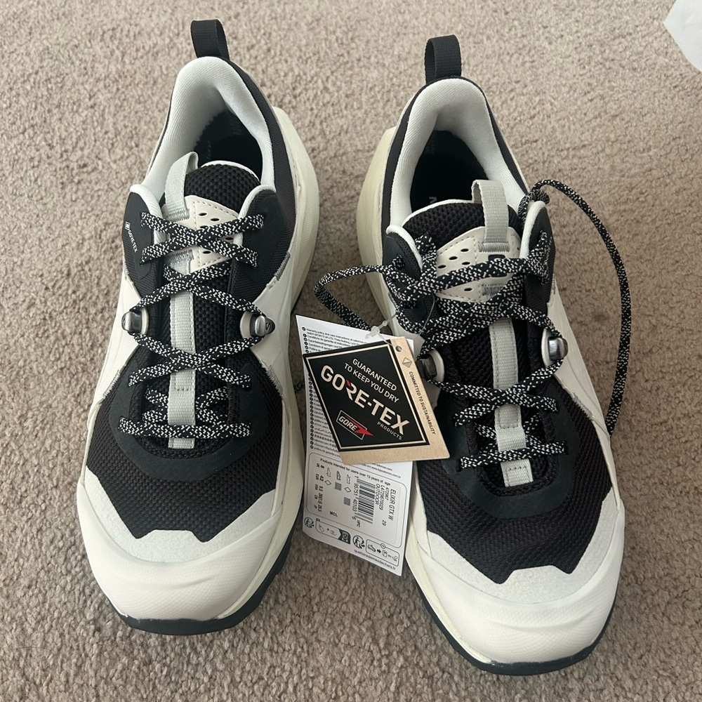 Salomon Black and White Gore-Tex Athletic Shoes